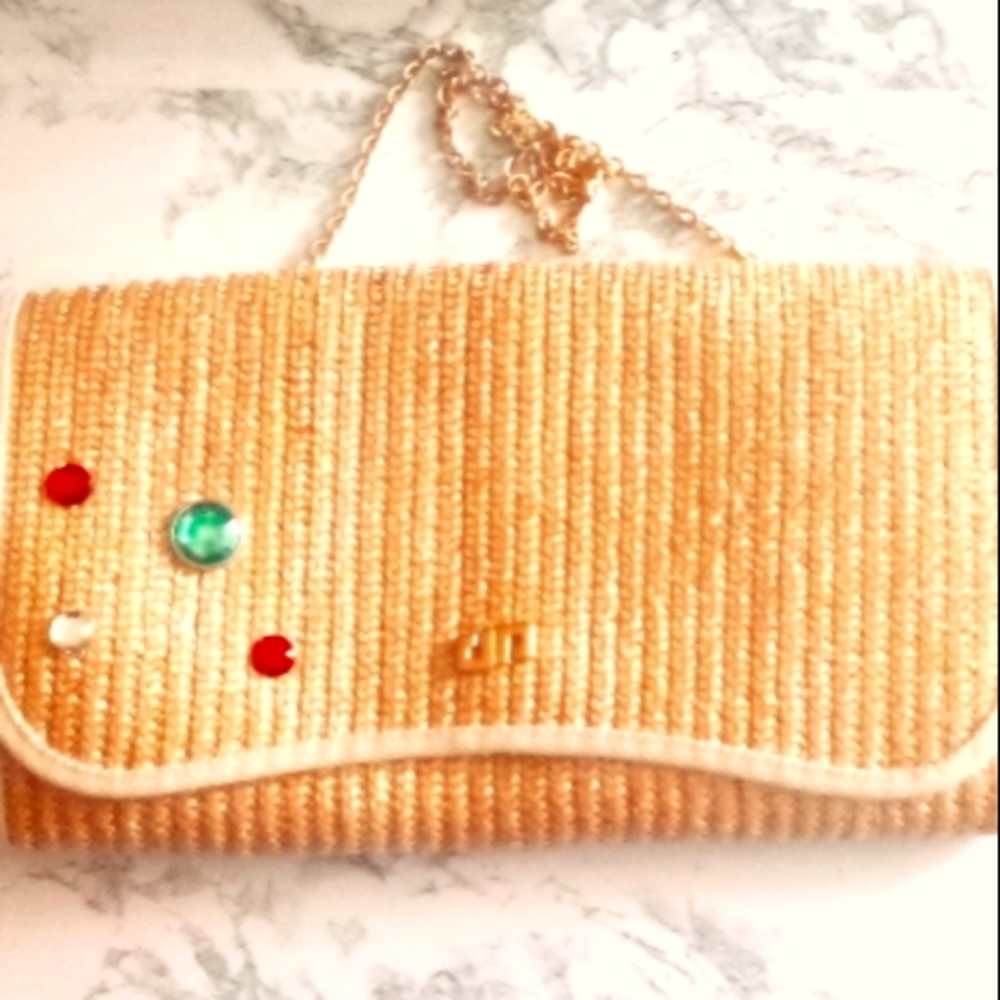Vintage Pier Giorgio Woven Straw Shoulder Bag  made in Italy (Never Used)
